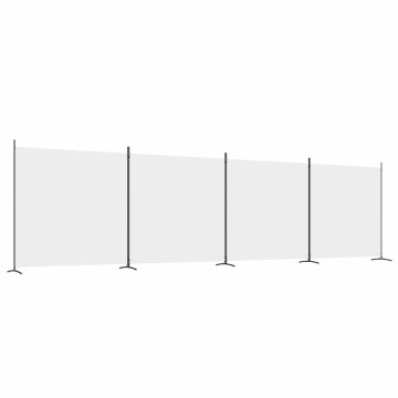 Vidaxl Paravan 4-delni bel 698x180 cm blago