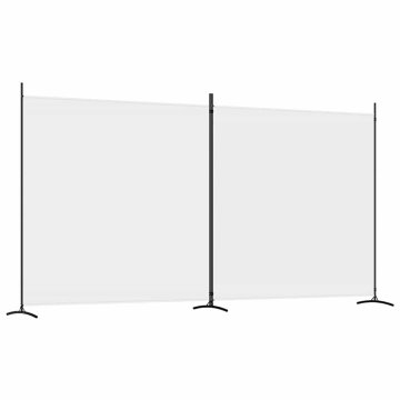 Vidaxl Paravan 2-delni bel 348x180 cm blago