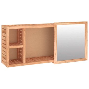Vidaxl Omarica z ogledalom 80x17x34 cm trdna orehovina