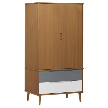 Vidaxl Garderobna omara MOLDE 90x55x175 cm trdna borovina