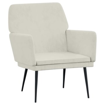Vidaxl Fotelj krem 62x79x79 cm žamet