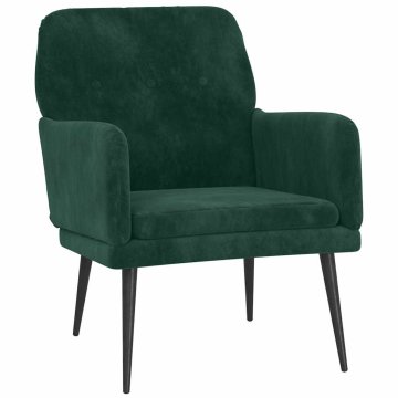 Vidaxl Fotelj temno zelen 62x79x79 cm žamet