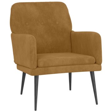 Vidaxl Fotelj rjav 62x79x79 cm žamet