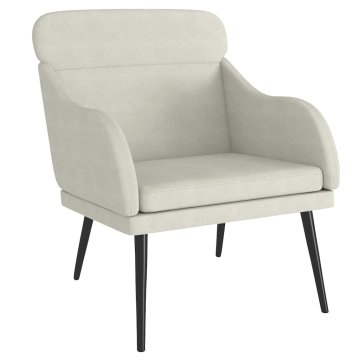 Vidaxl Fotelj krem 63x76x80 cm žamet