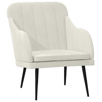 Vidaxl Fotelj krem 63x76x80 cm žamet