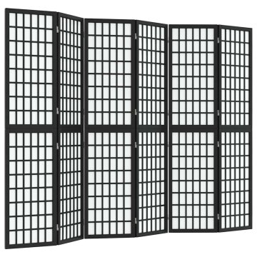 Vidaxl Zložljiv 6-delni paravan japonski stil 240x170 cm črne barve