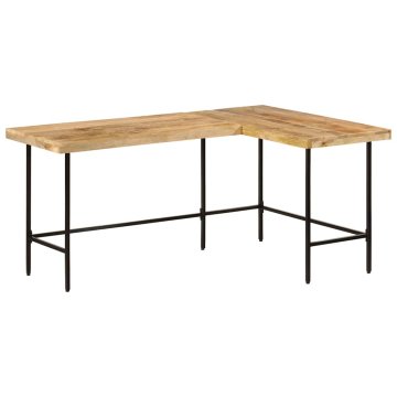 Vidaxl Pisalna miza 165x110x77 cm trden mangov les in železo