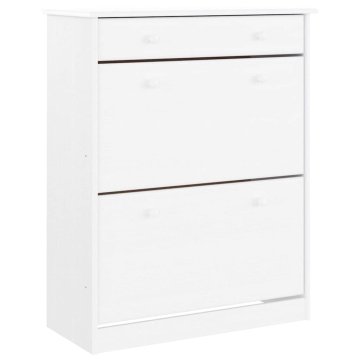 Vidaxl Omara za čevlje VIGO bela 77x35x96 cm trdna borovina