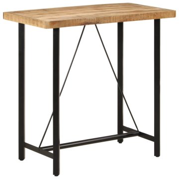 Vidaxl Barska miza 110x55x107 cm trden mangov les in železo