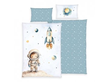 Herding Otroška bombažna posteljnina Herding babybest – Mali astronavt, 100 x 135 cm, 40 x 60 cm