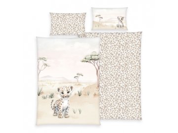 Herding Otroška bombažna posteljnina Herding babybest – Mali leopard, 100 x 135 cm, 40 x 60 cm