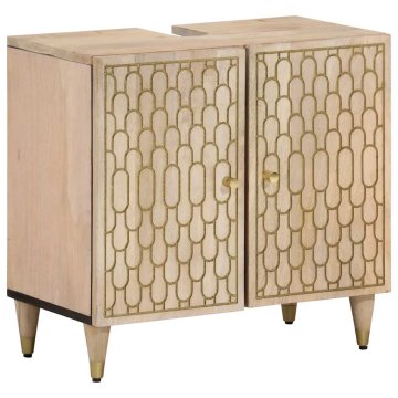 Vidaxl Kopalniška omarica 62x33x58 cm trden mangov les