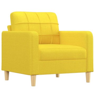 Vidaxl Fotelj svetlo rumen 60 cm blago