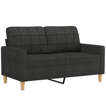 Vidaxl Dvosed črn 120 cm blago