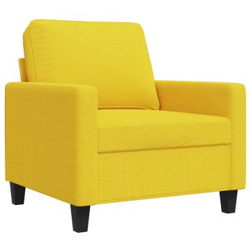 Vidaxl Fotelj svetlo rumen 60 cm blago