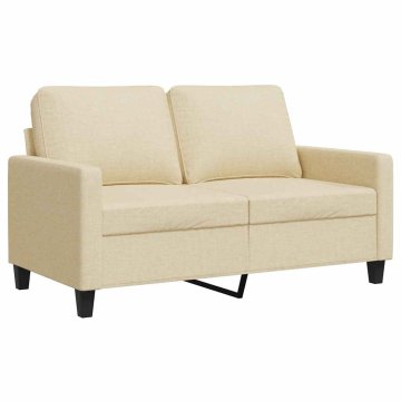 Vidaxl Kavč dvosed krem 120 cm blago