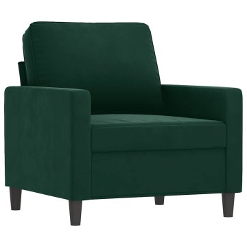 Vidaxl Fotelj temno zelen 60 cm žamet