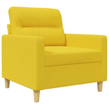 Vidaxl Fotelj svetlo rumen 60 cm blago
