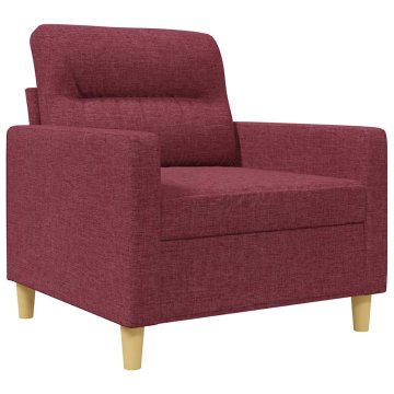 Vidaxl Fotelj vinsko rdeč 60 cm blago