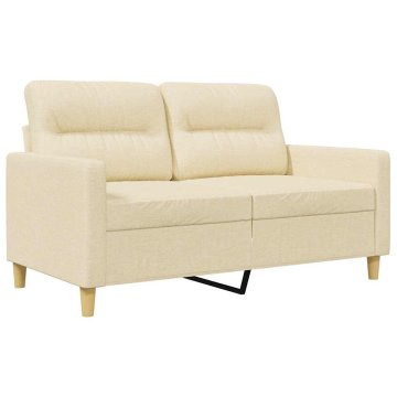 Vidaxl Kavč dvosed krem 120 cm blago
