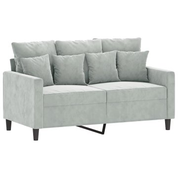 Vidaxl Dvosed svetlo siv 120 cm žamet