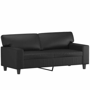 Vidaxl Dvosed črna 140 cm umetno usnje