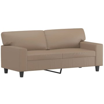 Vidaxl Dvosed kapučino barve 140 cm umetno usnje