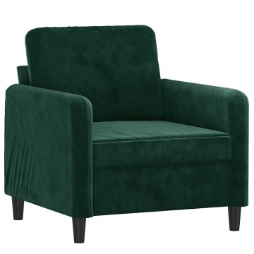Vidaxl Fotelj temno zelen 60 cm žamet