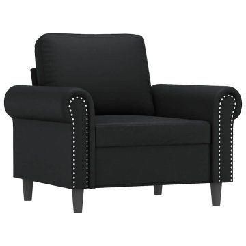 Vidaxl Fotelj črn 60 cm umetno usnje