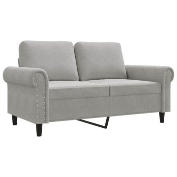 Vidaxl Dvosed svetlo siv 120 cm žamet