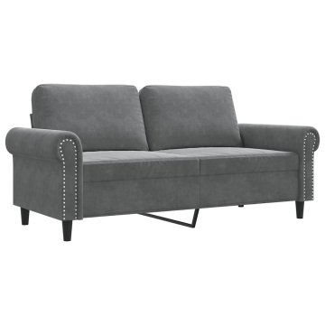 Vidaxl Dvosed temno siv 140 cm žamet