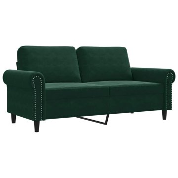 Vidaxl Dvosed temno zelen 140 cm žamet