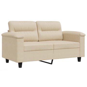 Vidaxl Kavč dvosed krem 120 cm tkanina iz mikrovlaken