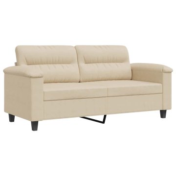 Vidaxl Kavč dvosed krem 140 cm tkanina iz mikrovlaken