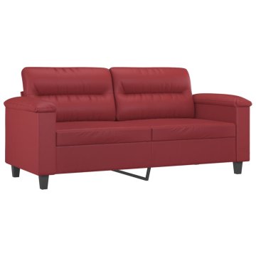 Vidaxl Dvosed vinsko rdeč 140 cm umetno usnje