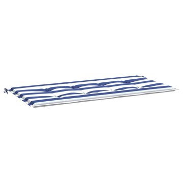 Vidaxl Blazina za vrtno klop modro bele črte 100x50x3 cm oxford