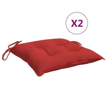 Vidaxl Blazine za stole 2 kosa rdeče 40x40x7 cm oxford tkanina