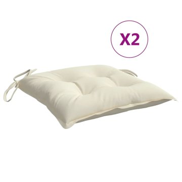 Vidaxl Blazine za stole 2 kosa kremno bele 50x50x7 cm oxford tkanina
