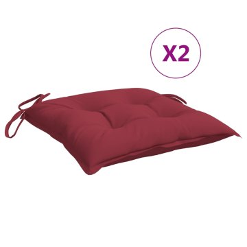 Vidaxl Blazine za palete 2 kosa vinsko rdeče 50x50x7 cm oxford tkanina