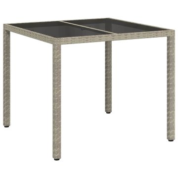 Vidaxl Vrtna miza Siva 90 x 90 x 75 cm poli ratan