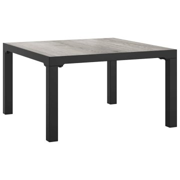 Vidaxl Vrtna klubska mizica siva 55x55x31 cm DPC in jeklo