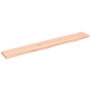 Vidaxl Stenska polica 80x10x2 cm neobdelana trdna hrastovina