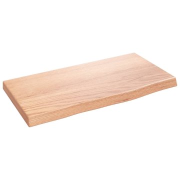 Vidaxl Stenska polica svetlo rjava 40x20x2 cm trdna hrastovina