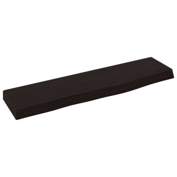 Vidaxl Stenska polica temno rjava 40x10x2 cm trdna hrastovina