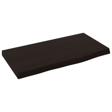 Vidaxl Stenska polica temno rjava 40x20x2 cm trdna hrastovina