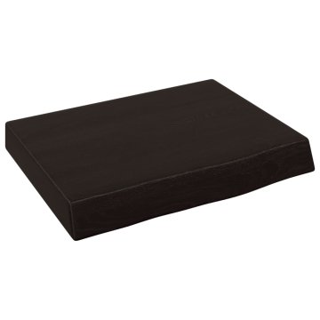 Vidaxl Stenska polica temno rjava 40x30x(2-4) cm trdna hrastovina