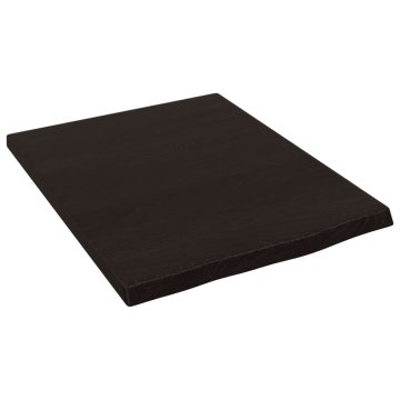 Vidaxl Stenska polica temno rjava 40x50x2 cm trdna hrastovina