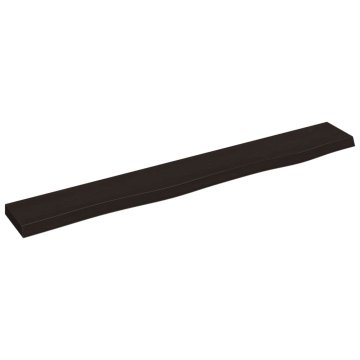 Vidaxl Stenska polica temno rjava 80x10x2 cm trdna hrastovina