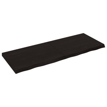 Vidaxl Stenska polica temno rjava 160x60x(2-6) cm trdna hrastovina