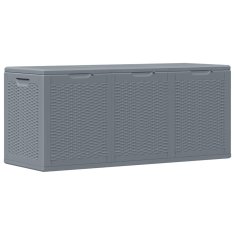 Vidaxl Vrtna škatla siva PP ratan 270 L